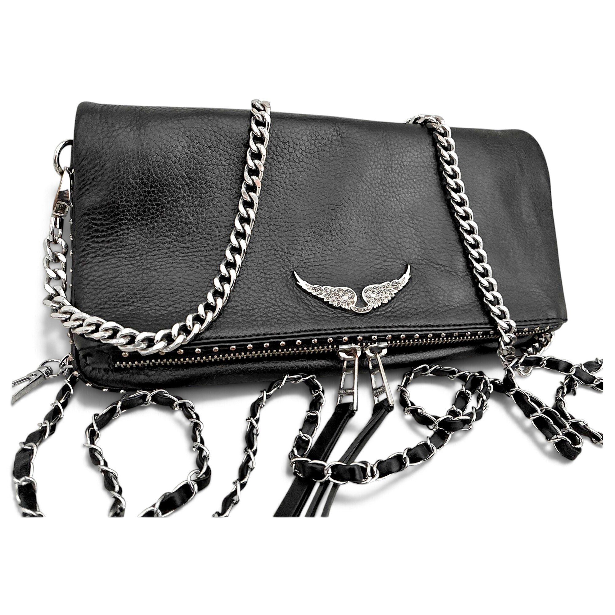 Rock leather crossbody bag