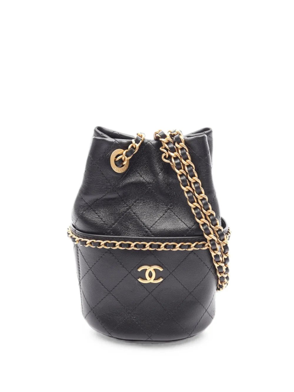 small Matelassé drawstring bucket bag