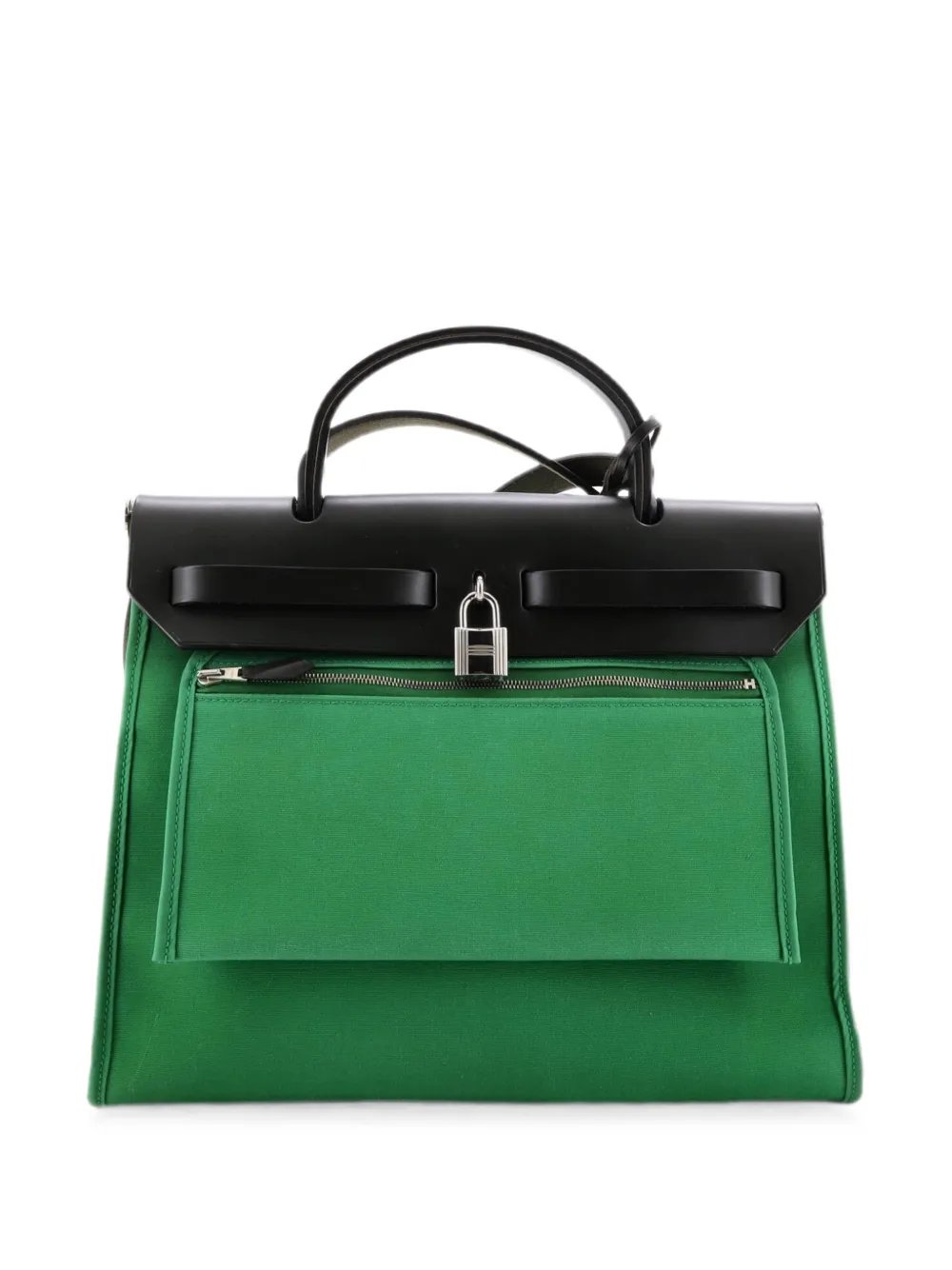 Herbag Zip Leather and Toile 31 shoulder bag
