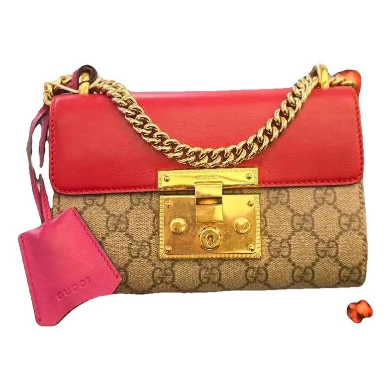 Padlock leather handbag