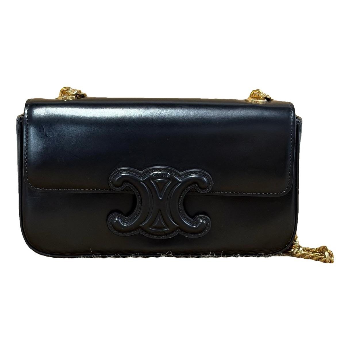 Triomphe chain leather handbag