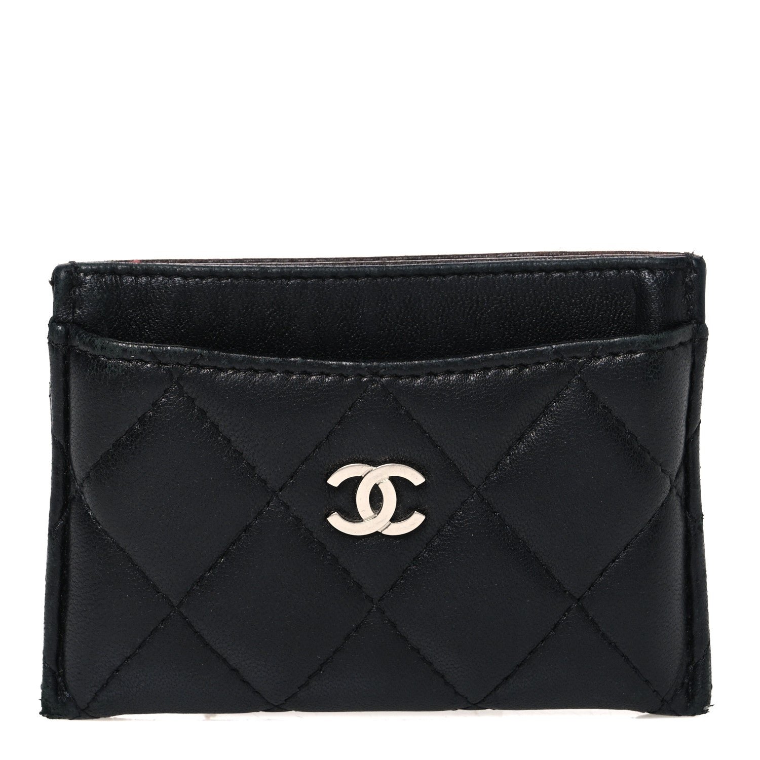 Chanel Lambskin Quilted Card Holder Black