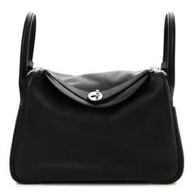 Hermes Taurillon Clemence Lindy 30 Black