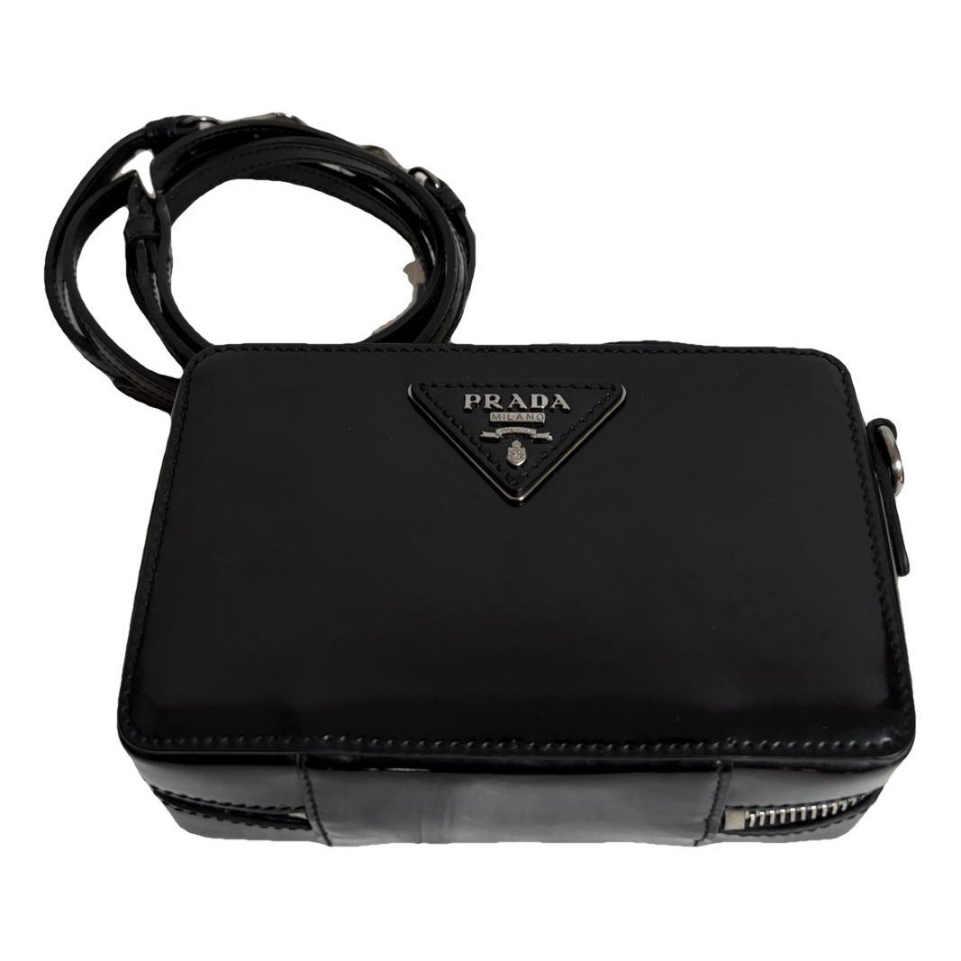 Micro Box patent leather crossbody bag