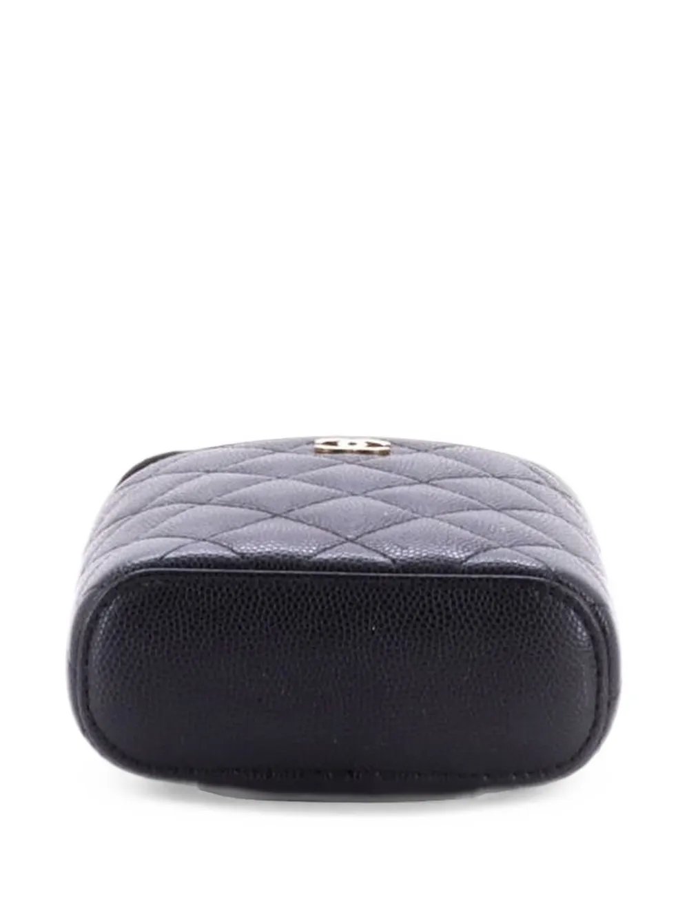 Vertical Classic Vanity Case with Chain Quilted Caviar Small shoulder bag