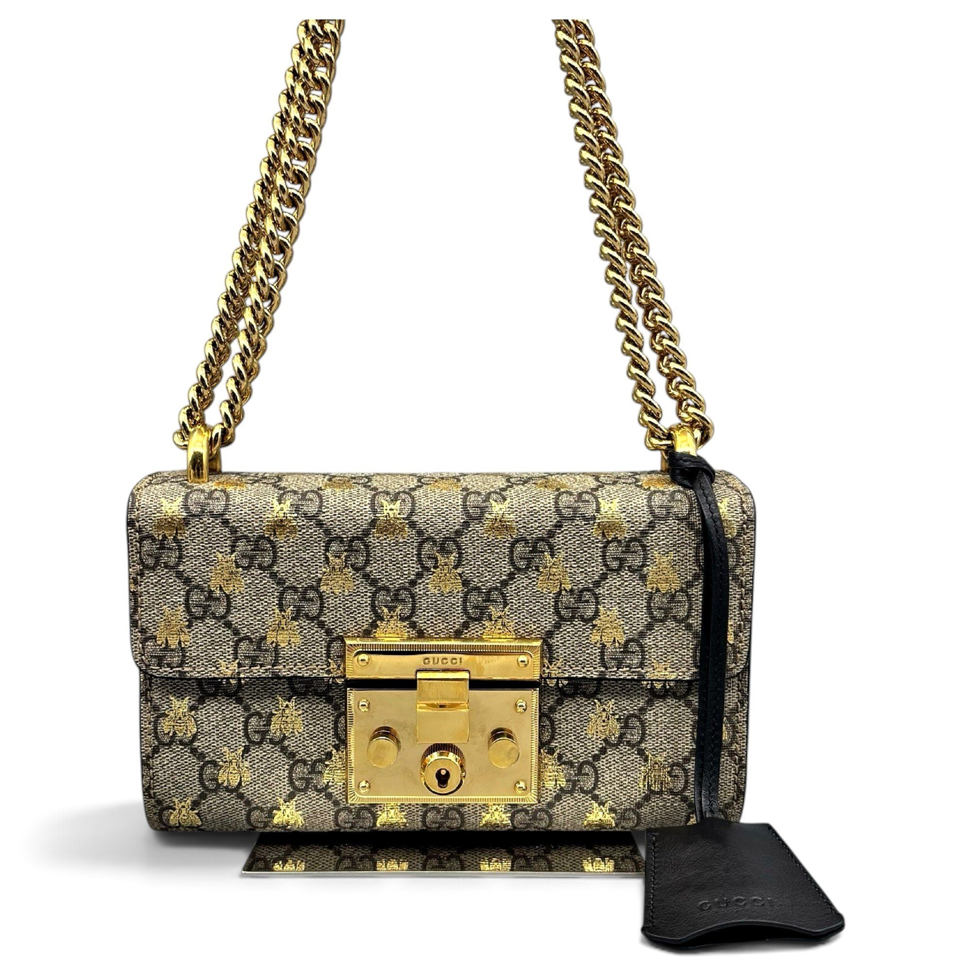 Padlock leather handbag