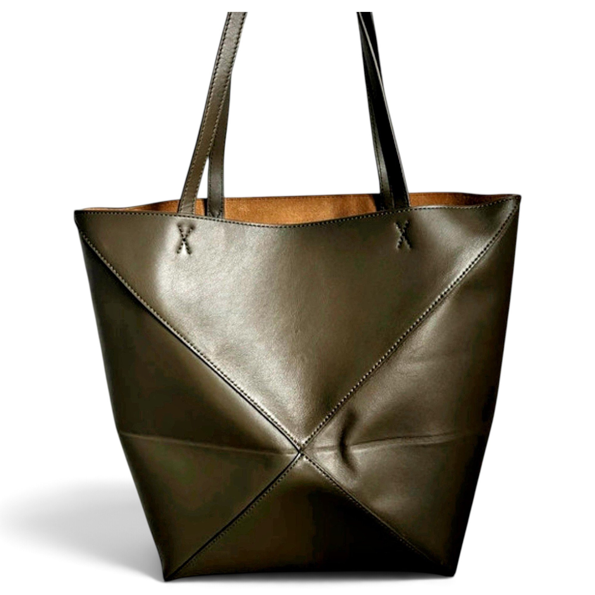 Puzzle Fold leather tote
