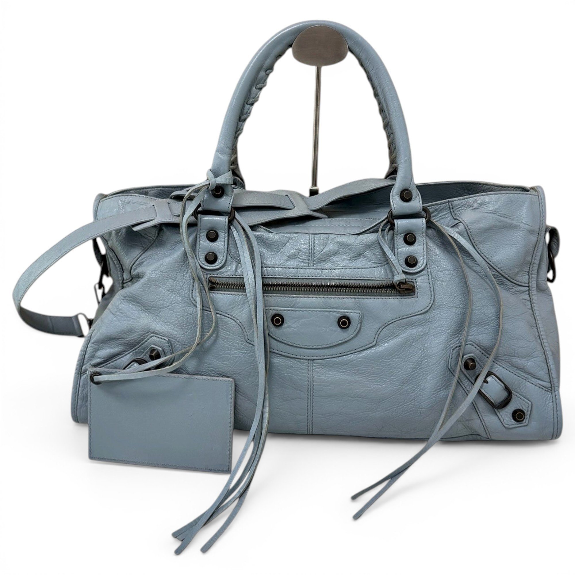 City leather handbag