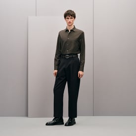 "Jacquard optique chaine" straight cut shirt with Paolo collar