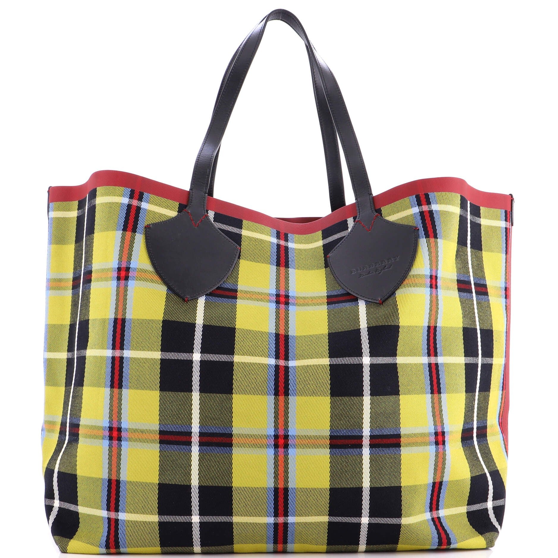 Burberry Reversible Giant Tote Tartan Cotton XL