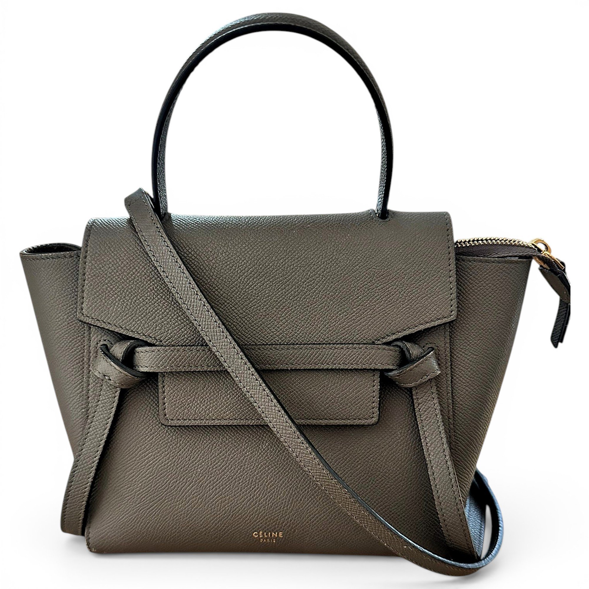 Belt leather handbag