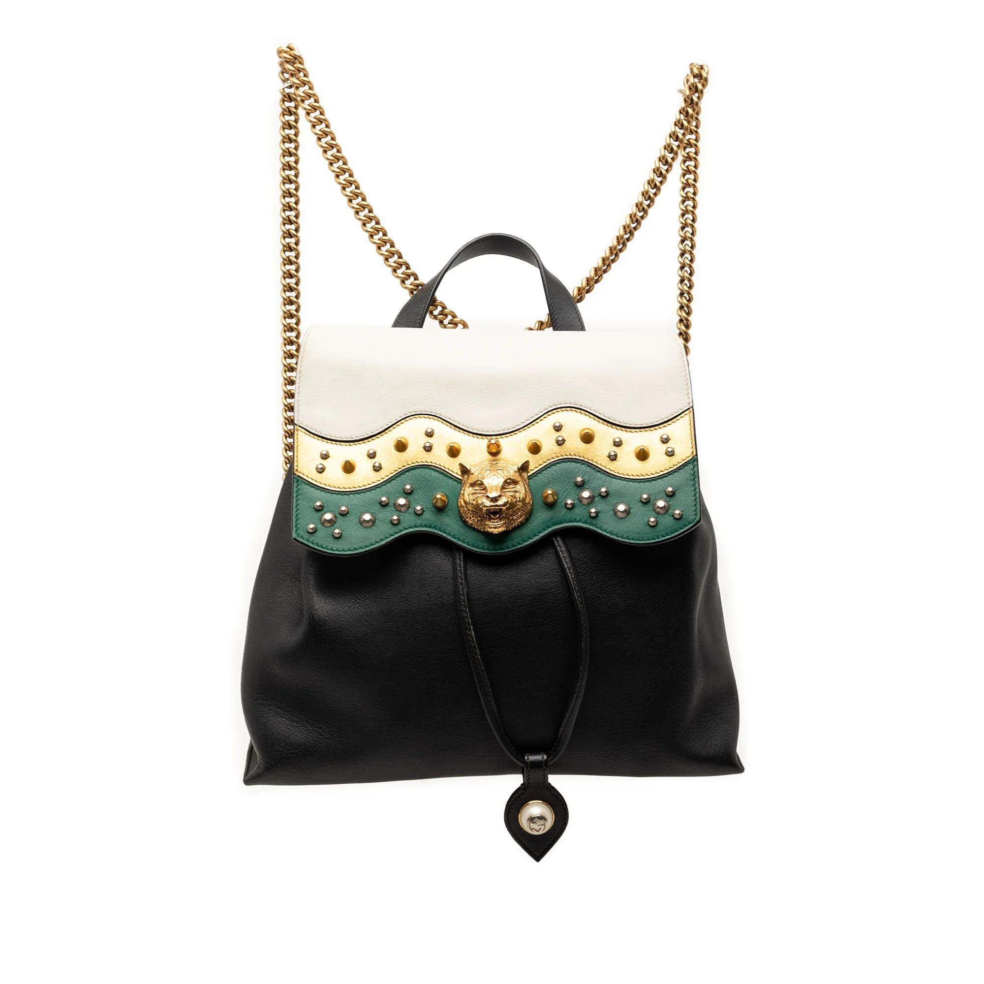 Animalier leather backpack