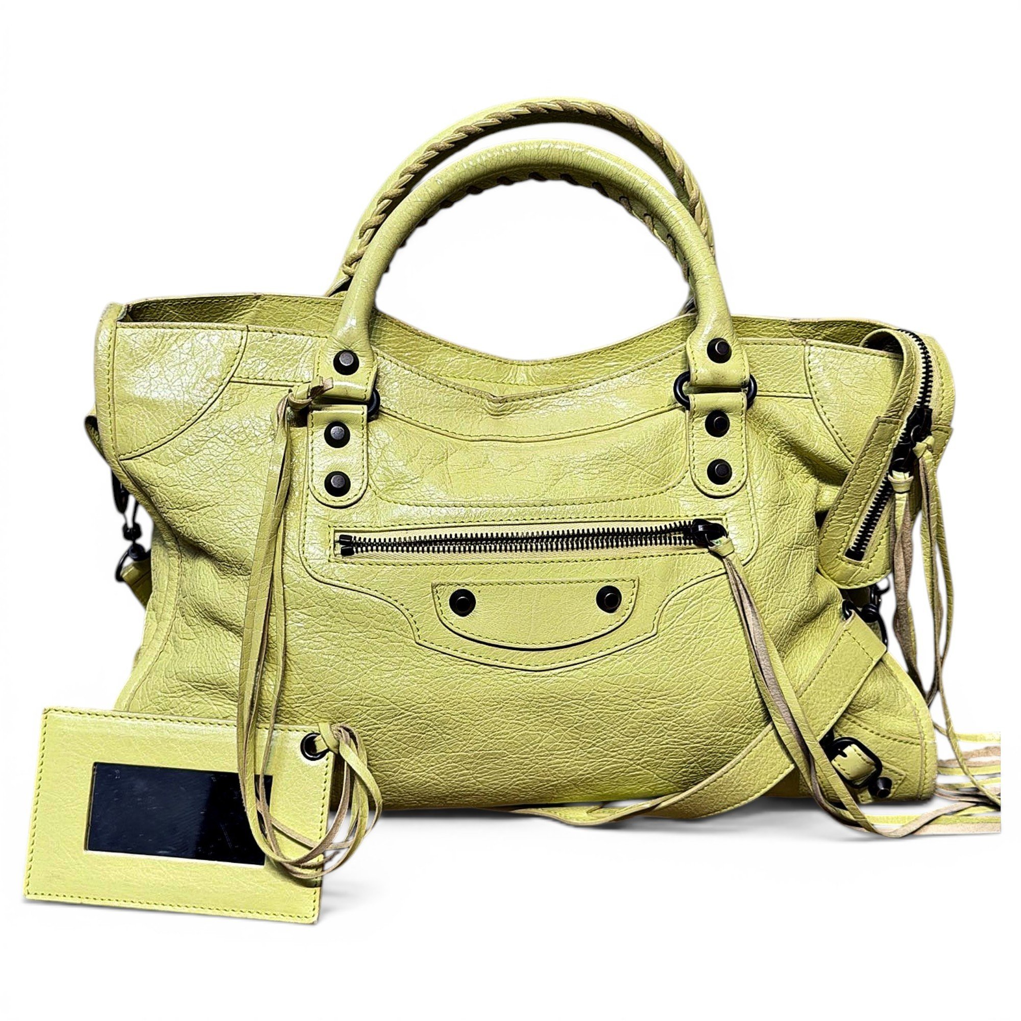 City leather handbag
