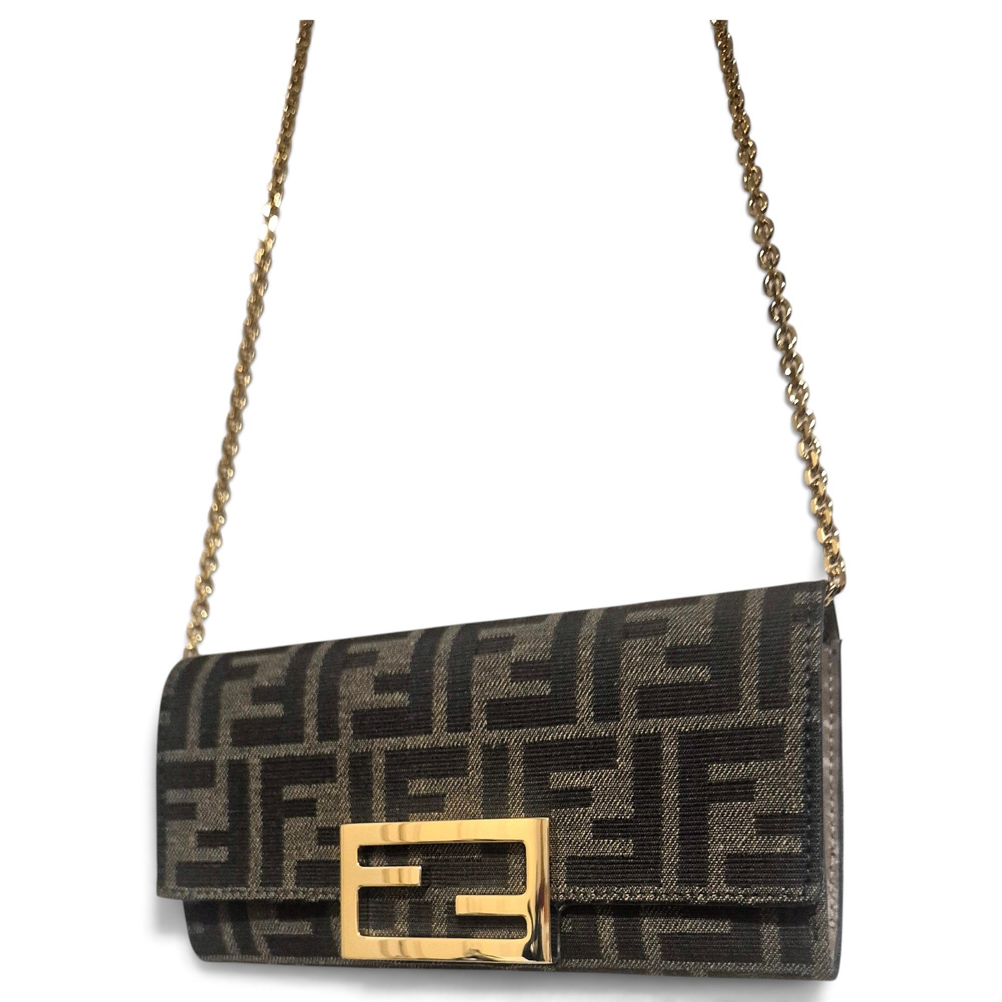 Fendi Baguette leather clutch bag