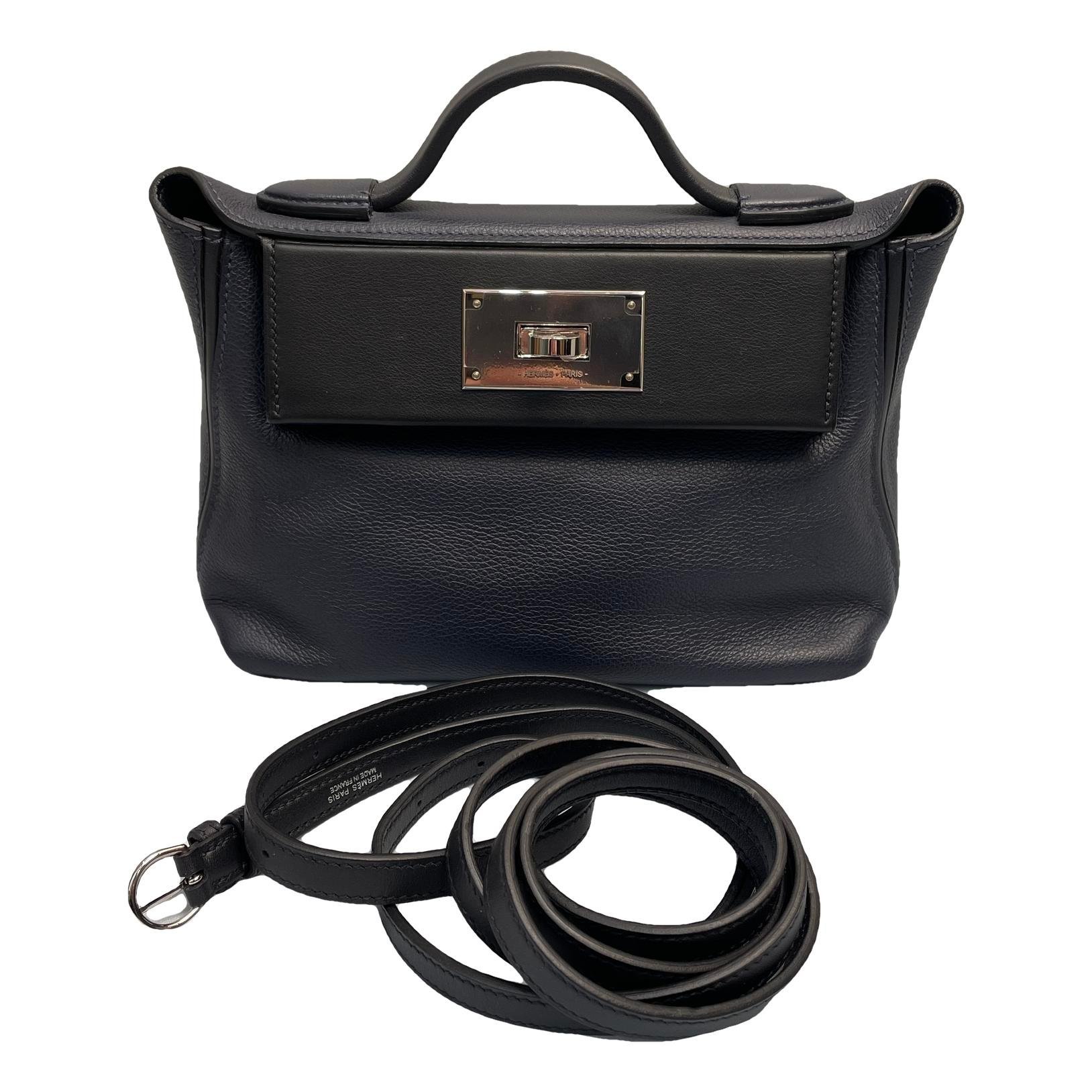 Hermes 24/24 Handbag Deep Blue Swift Leather