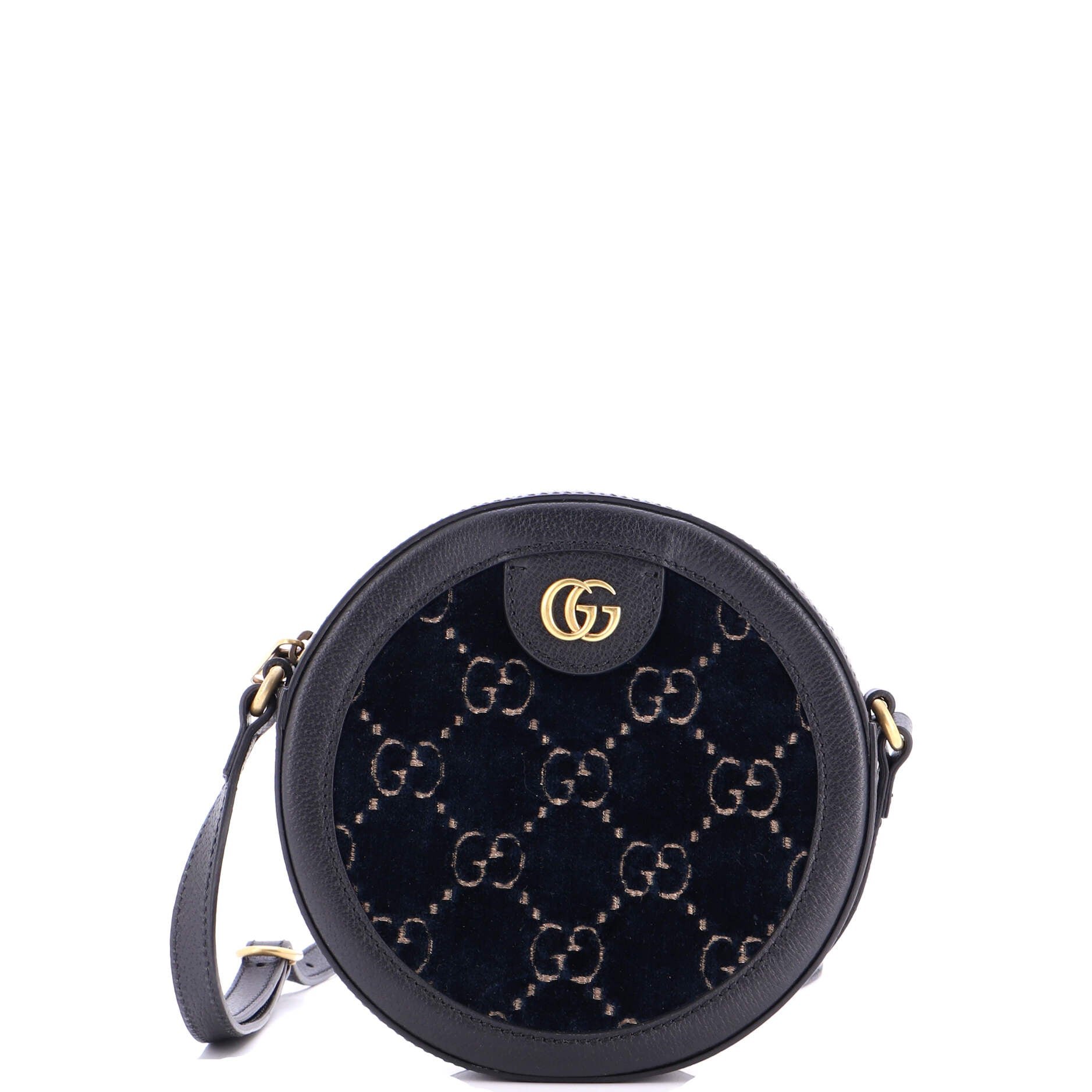 Gucci Ophidia Round Shoulder Bag GG Velvet Mini
