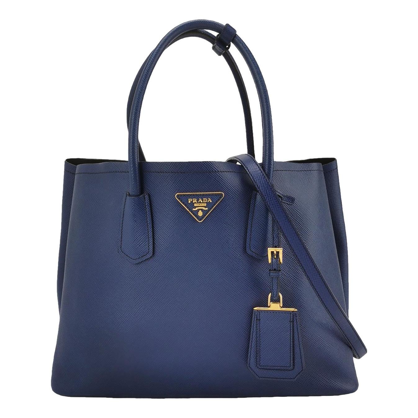 Double leather handbag