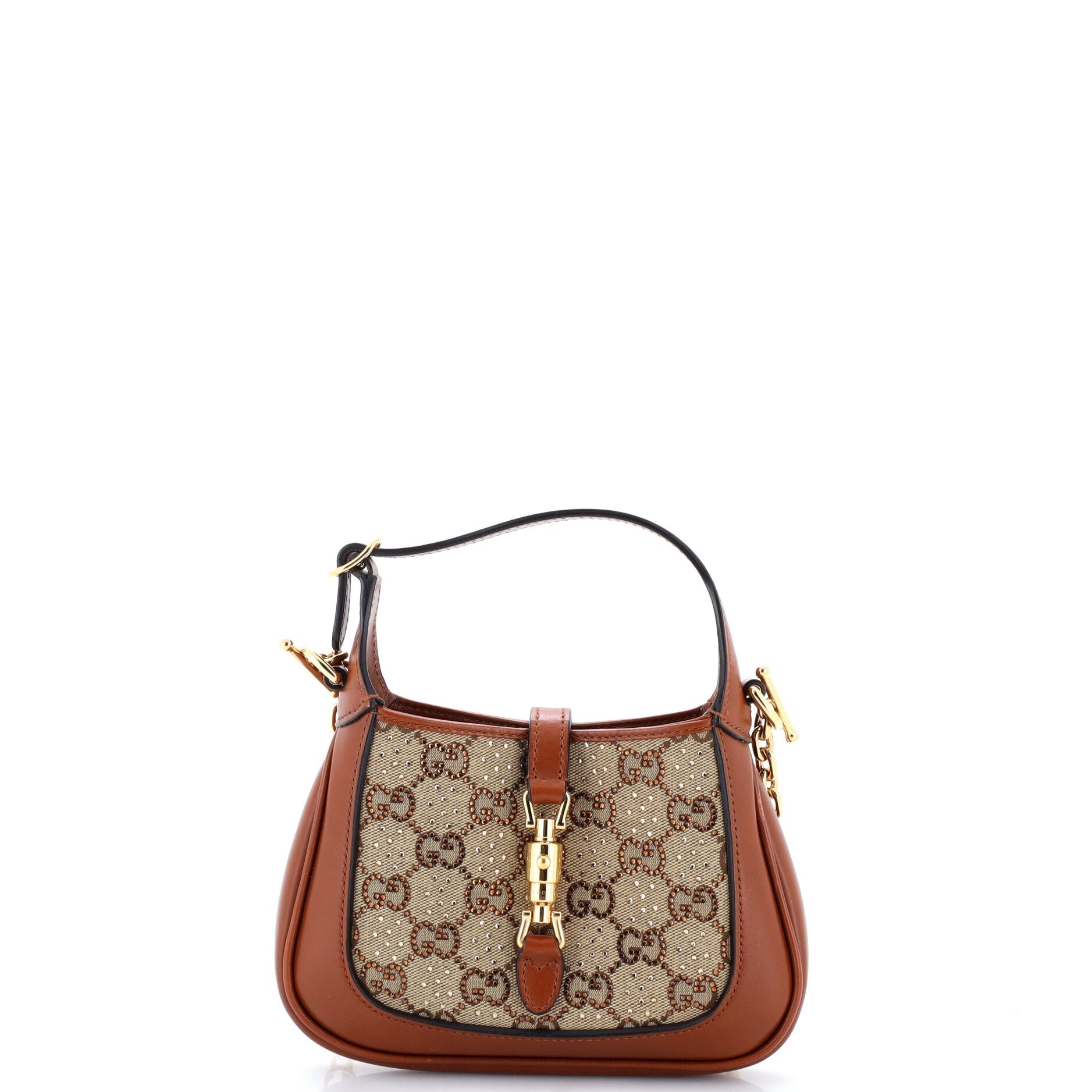Jackie 1961 Chain Hobo Crystal Embellished GG Canvas Mini