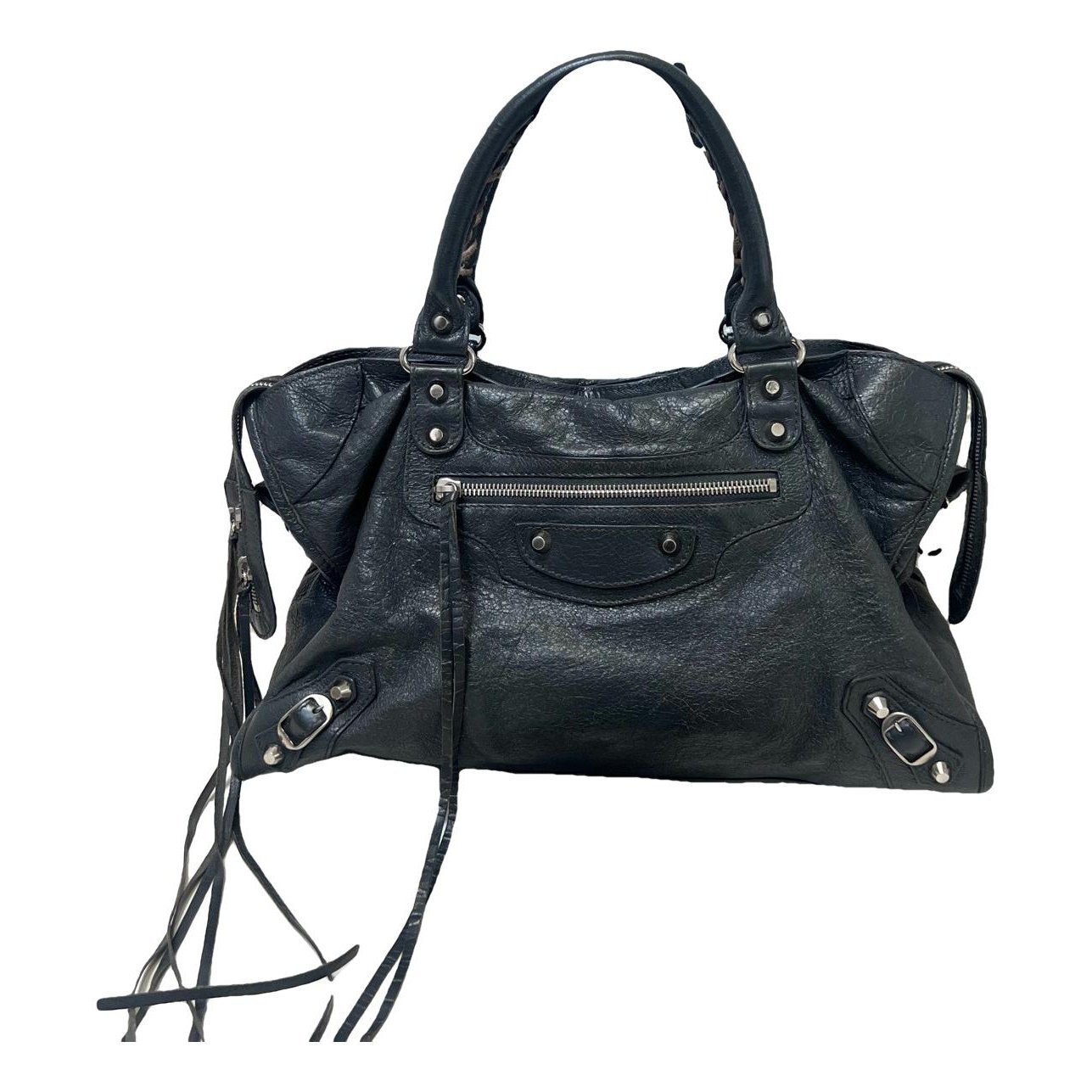 City leather handbag