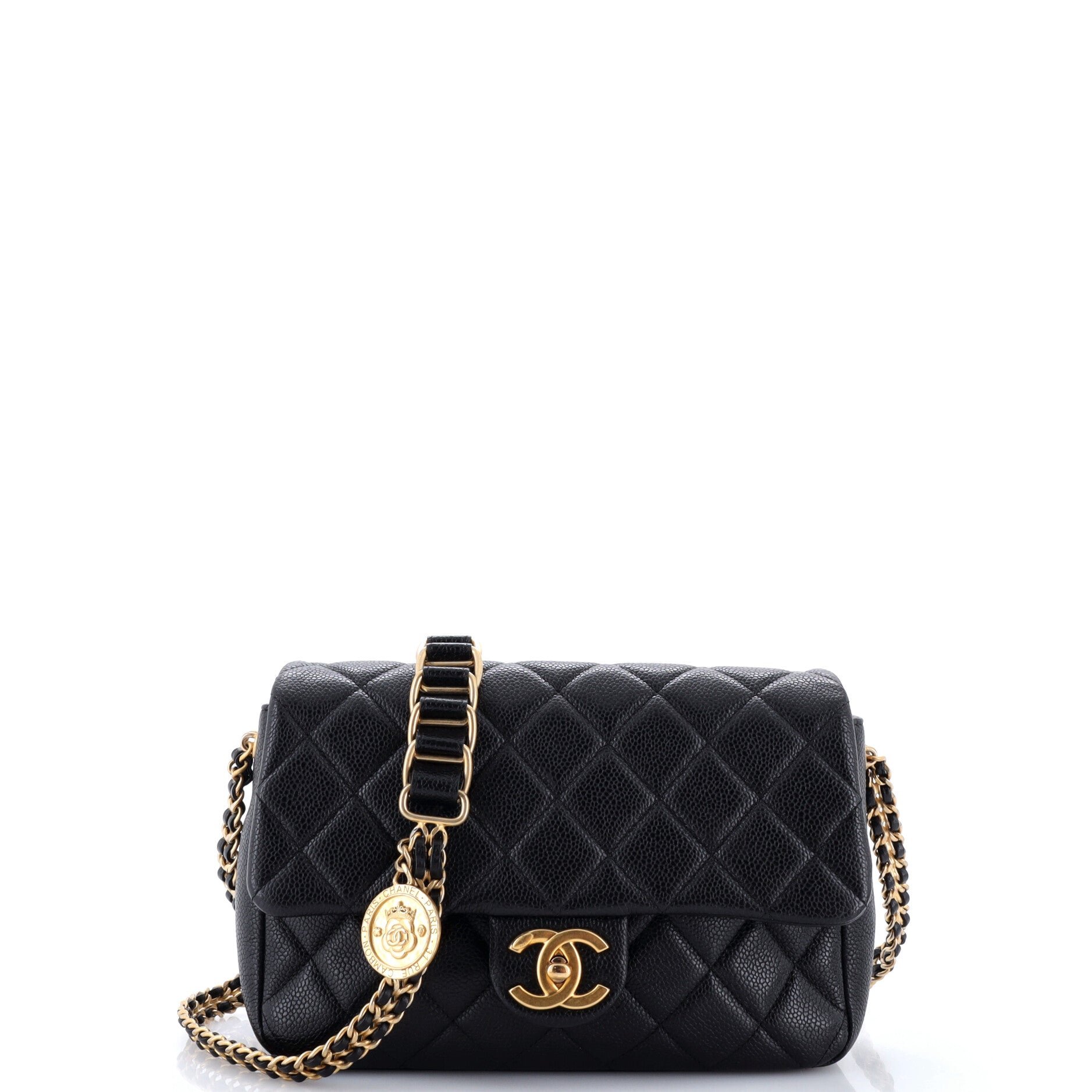 Chain Soul Flap Bag Quilted Caviar Medium