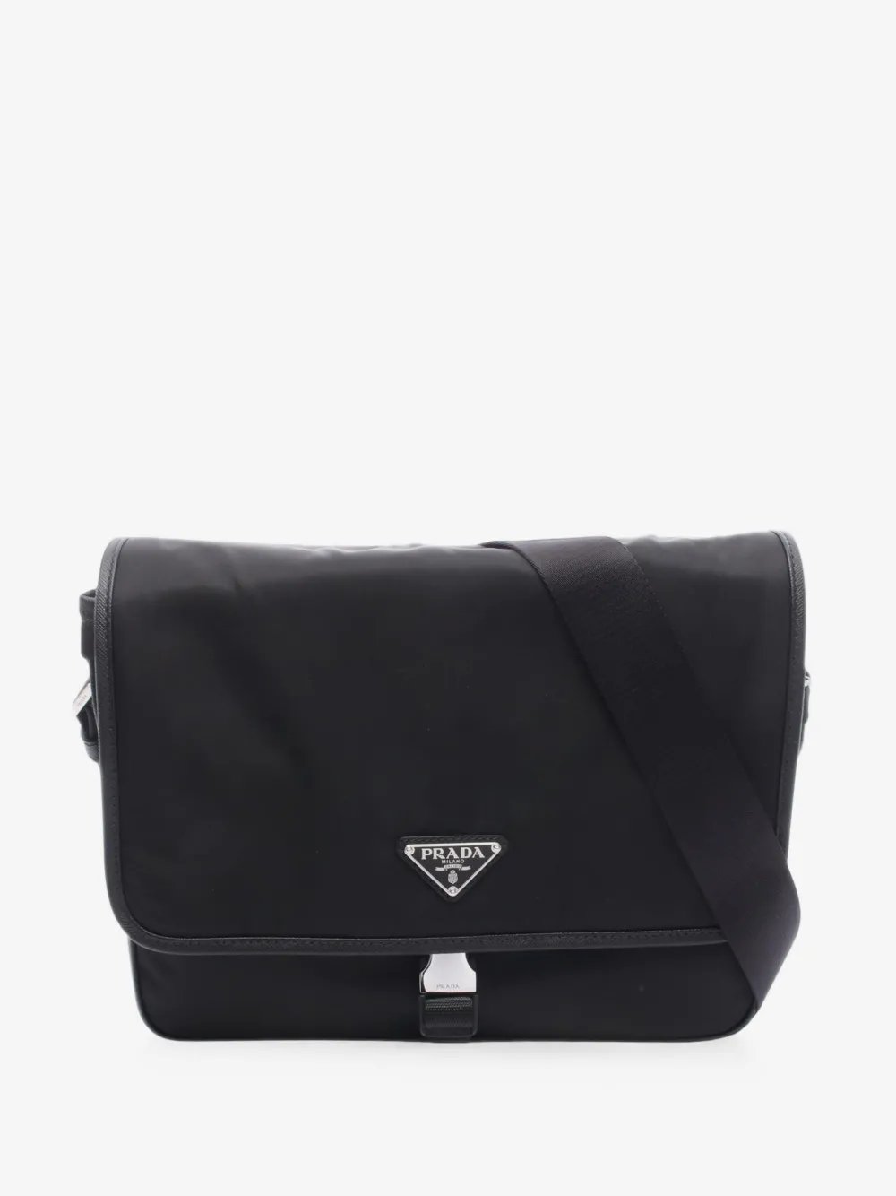 2013-2026 Saffiano Trimmed Tessuto Buckle Messenger Bag crossbody bag