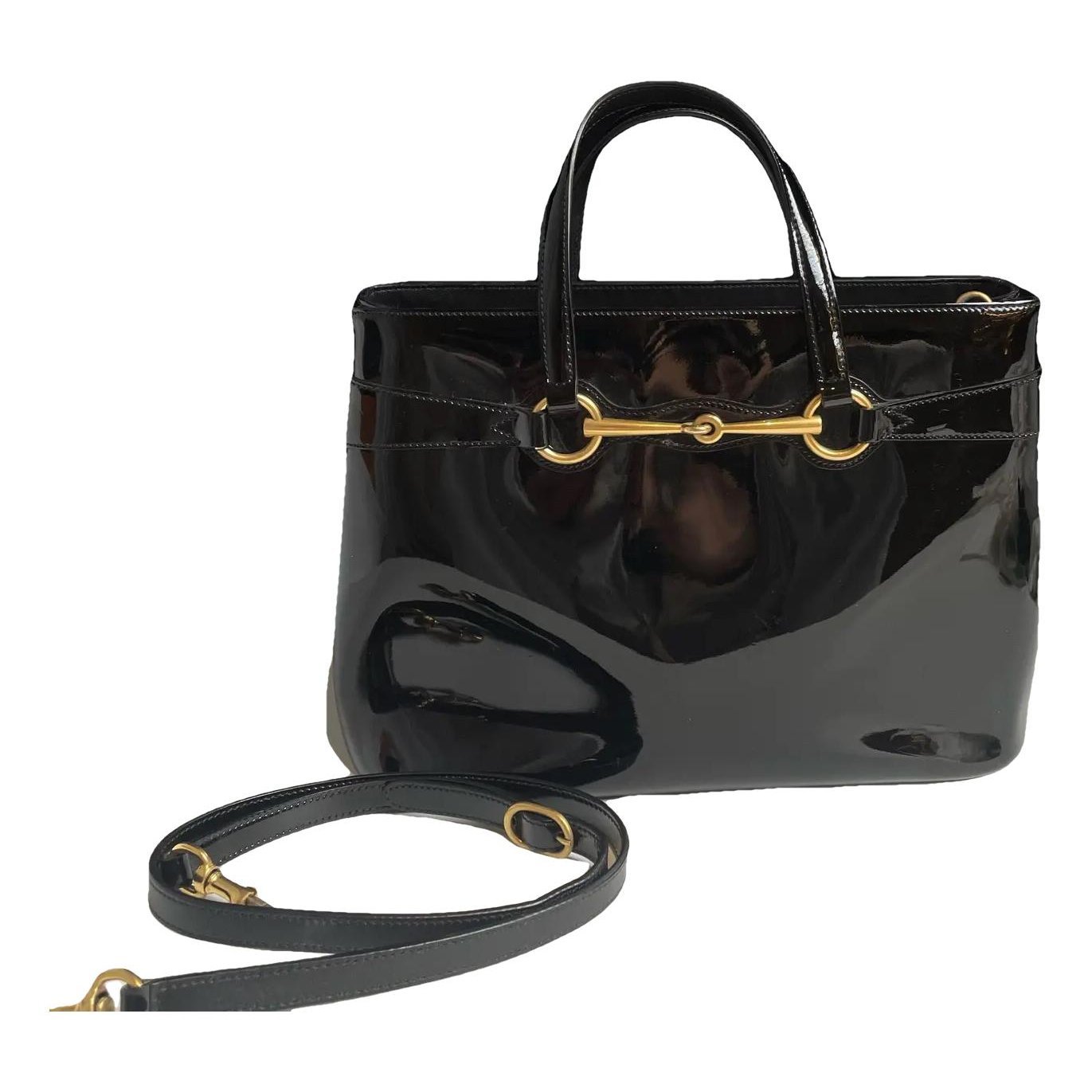 Patent leather handbag