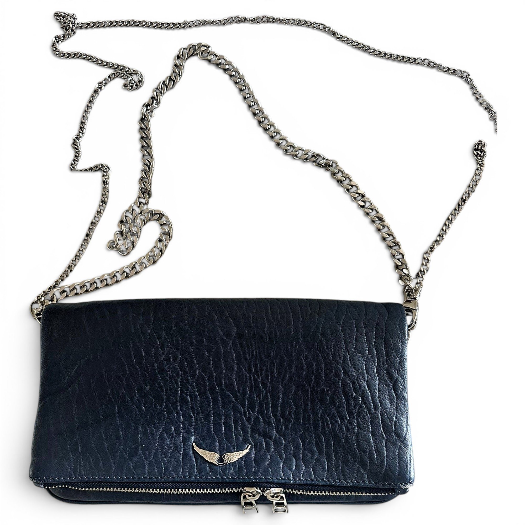 Rock leather clutch bag