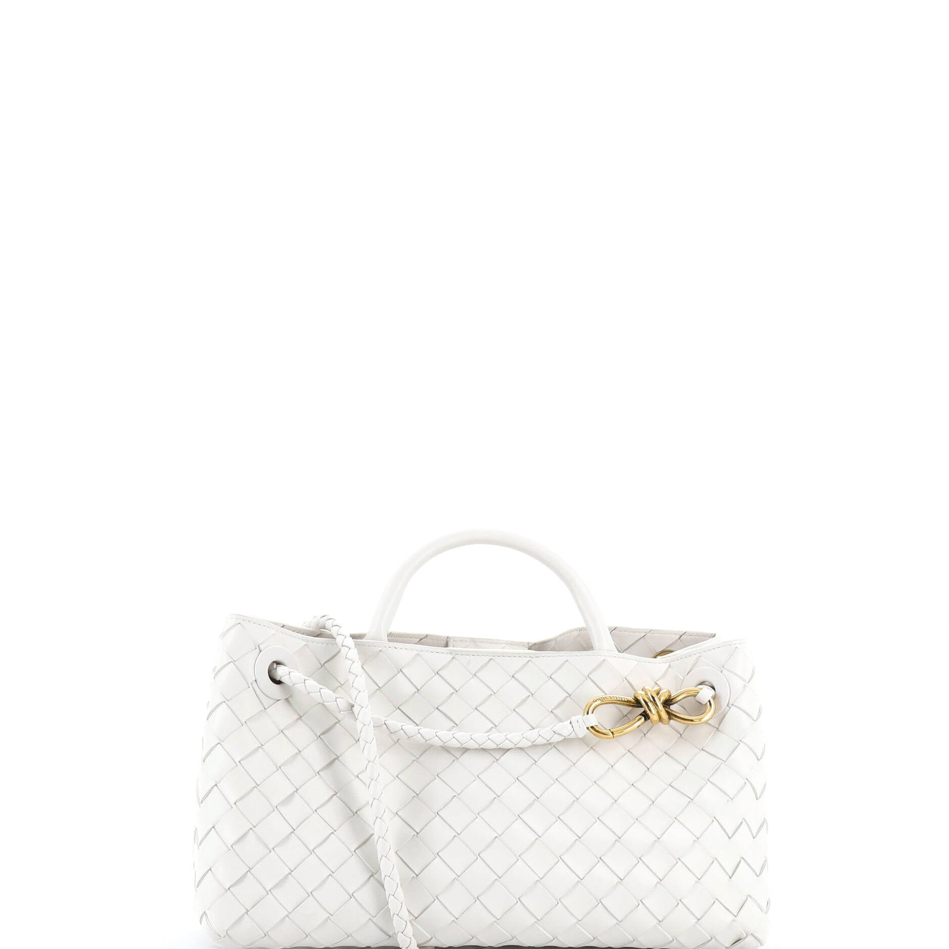 Bottega Veneta Andiamo East West Top Handle Bag Intrecciato Nappa Small