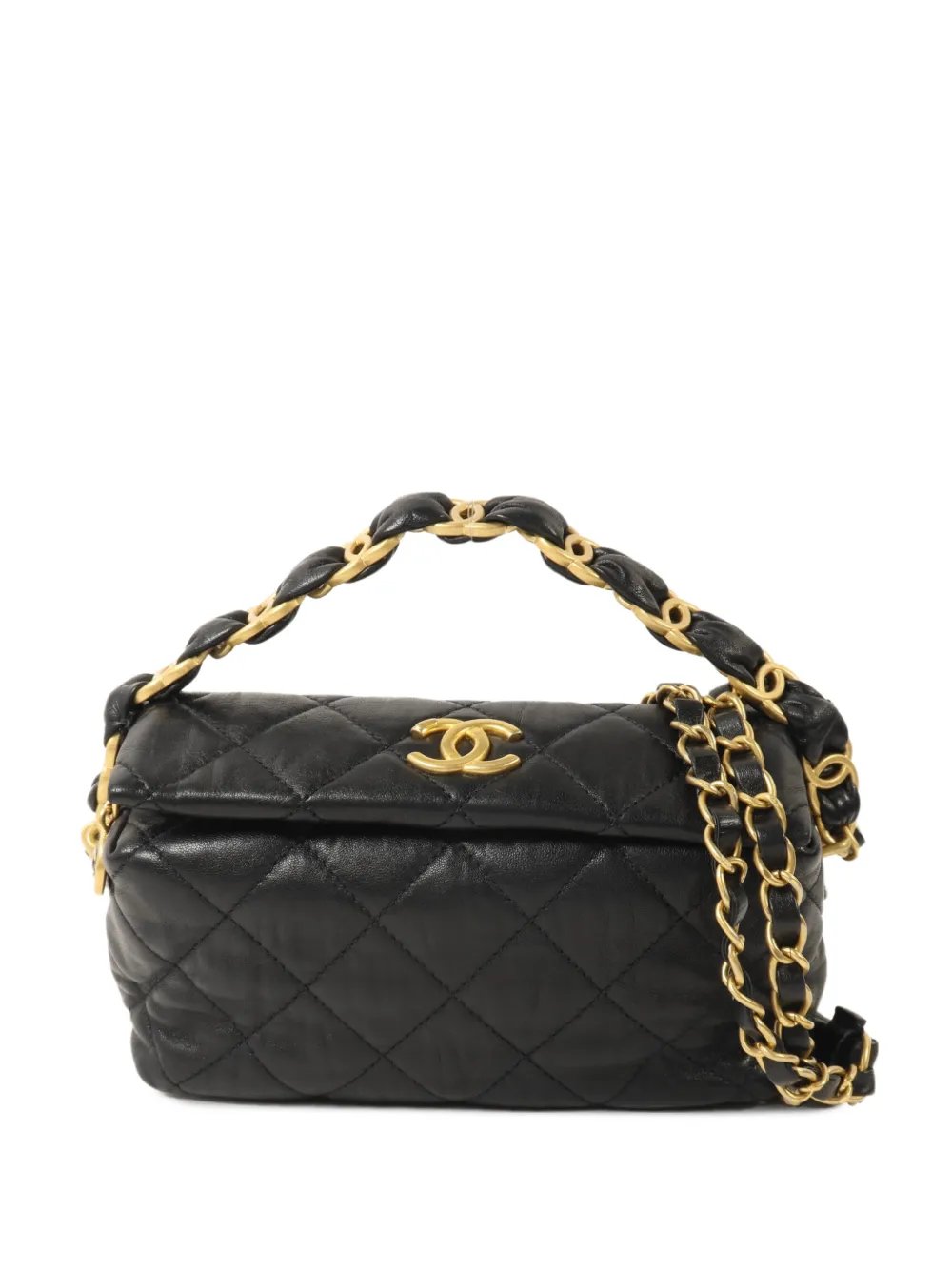 CC diamond-quilted shoulder bag