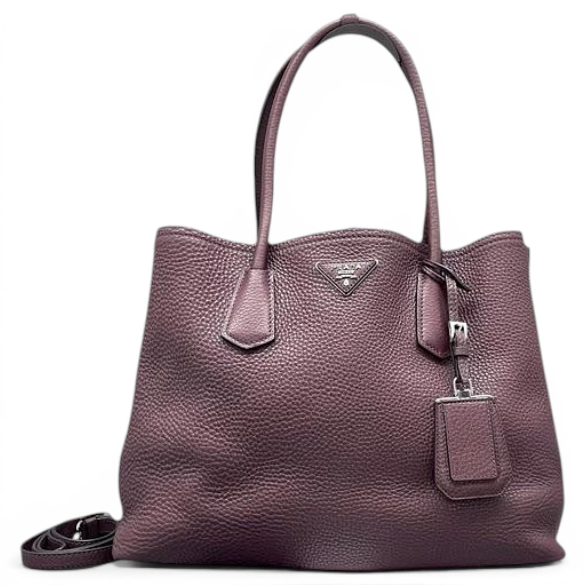 Double leather handbag