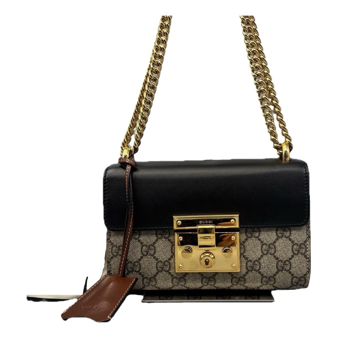 Padlock leather handbag