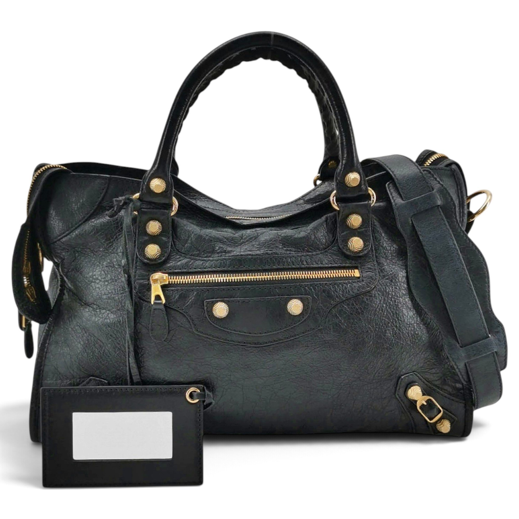 City leather handbag
