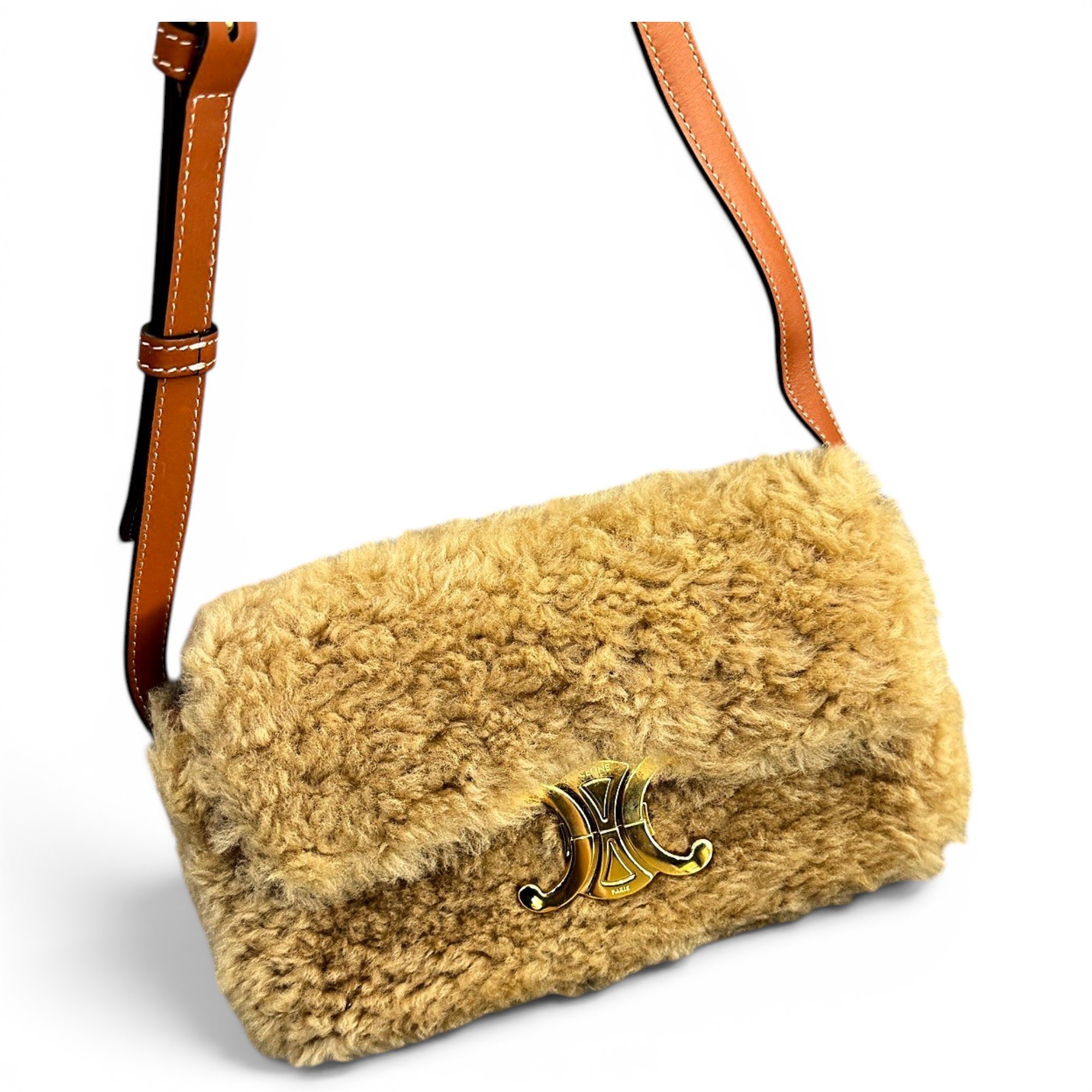 Triomphe wool handbag
