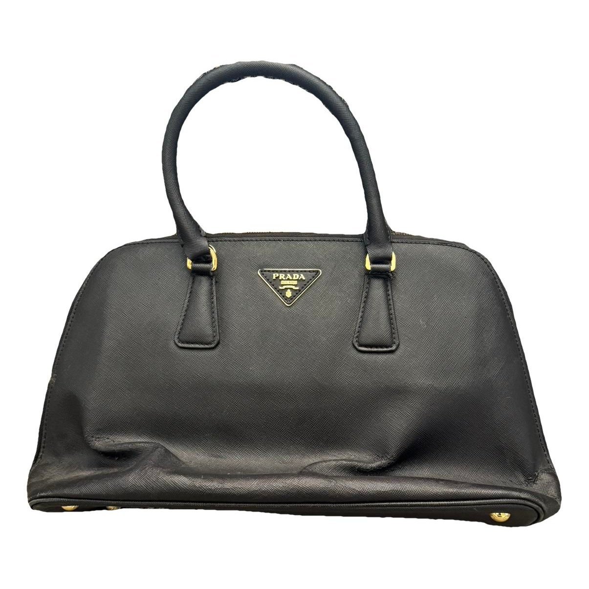 Pyramid leather handbag