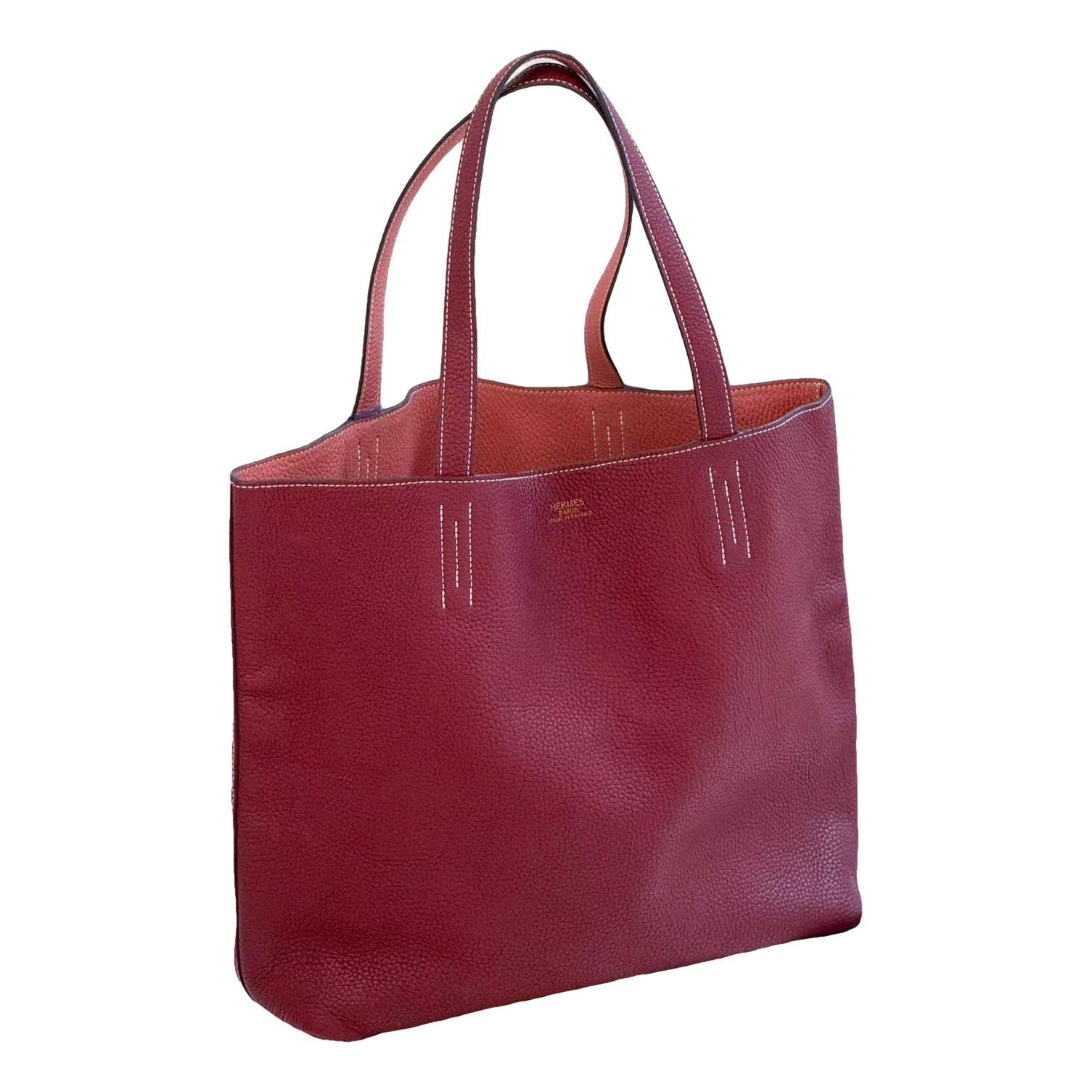 Double sens leather tote