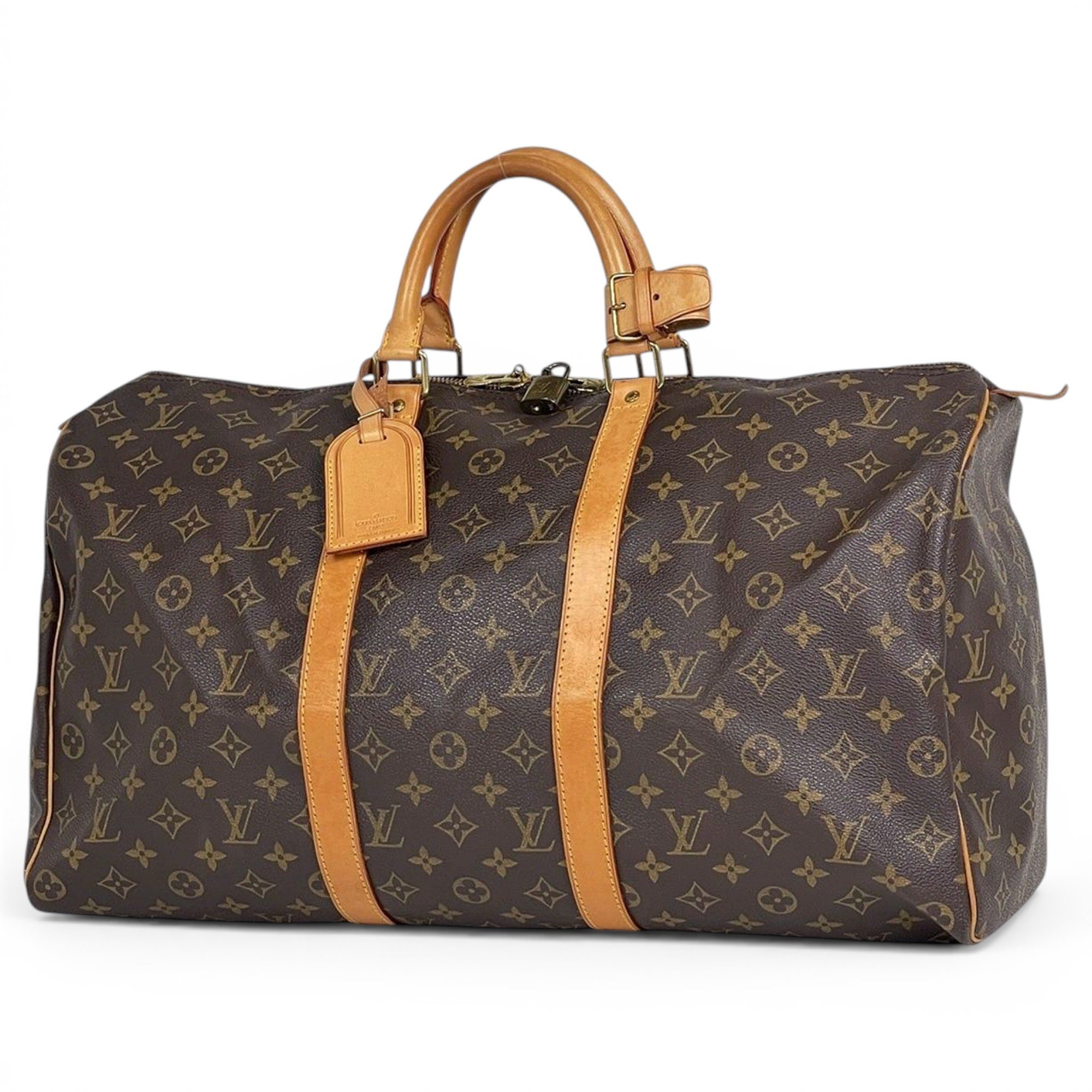 Keepall leather travel bag