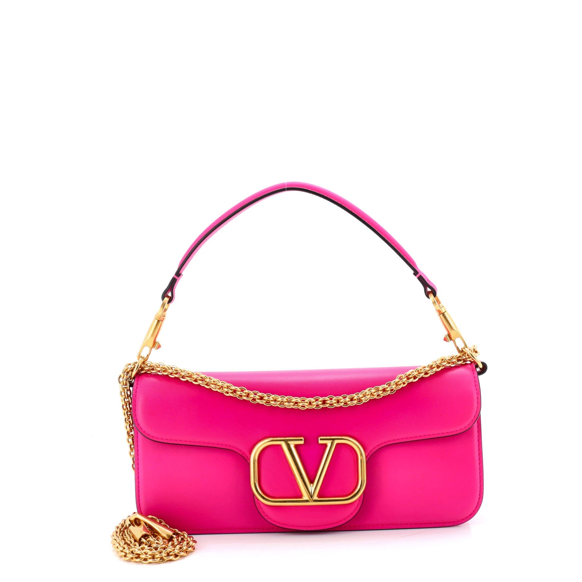 Valentino Garavani VLogo Loco Flap Shoulder Bag Leather Medium