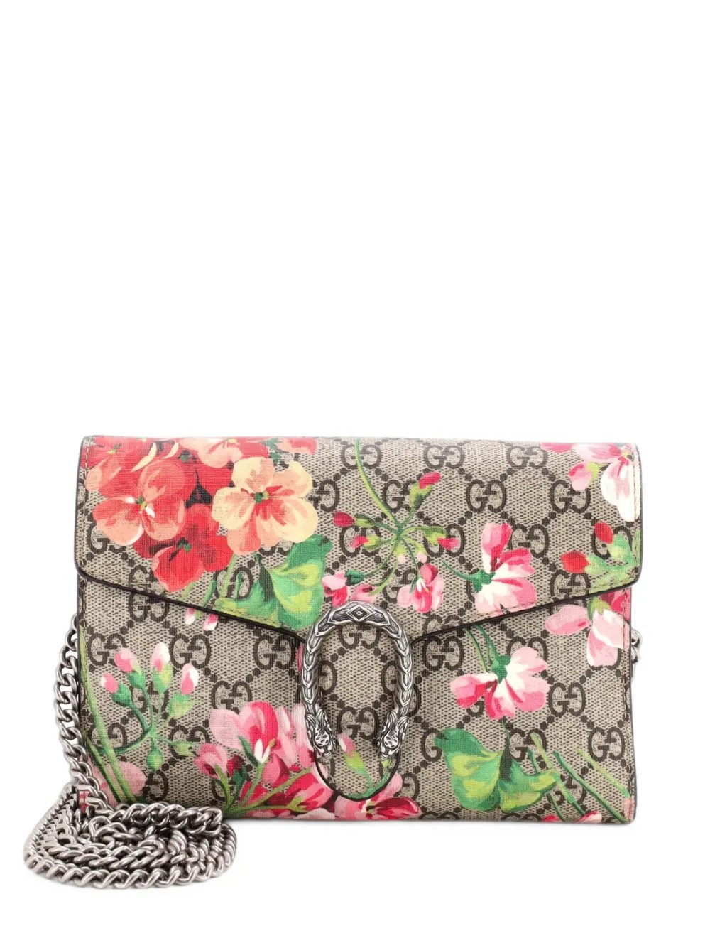 Dionysus Chain Wallet Blooms Print GG Coated Canvas Small crossbody bag