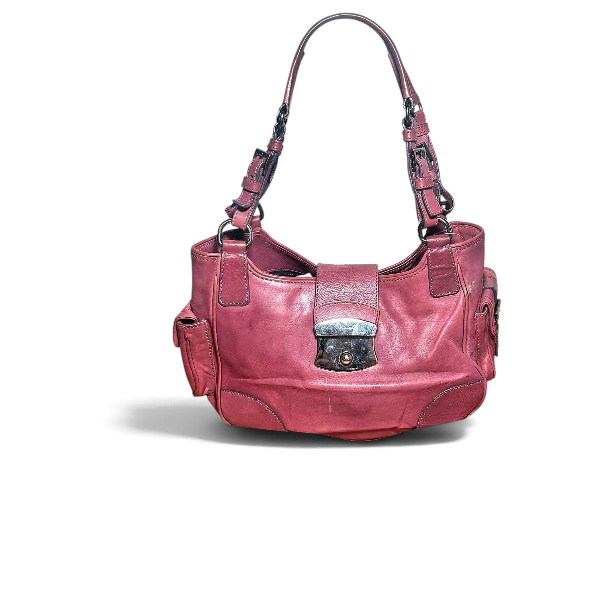 Cargo leather handbag