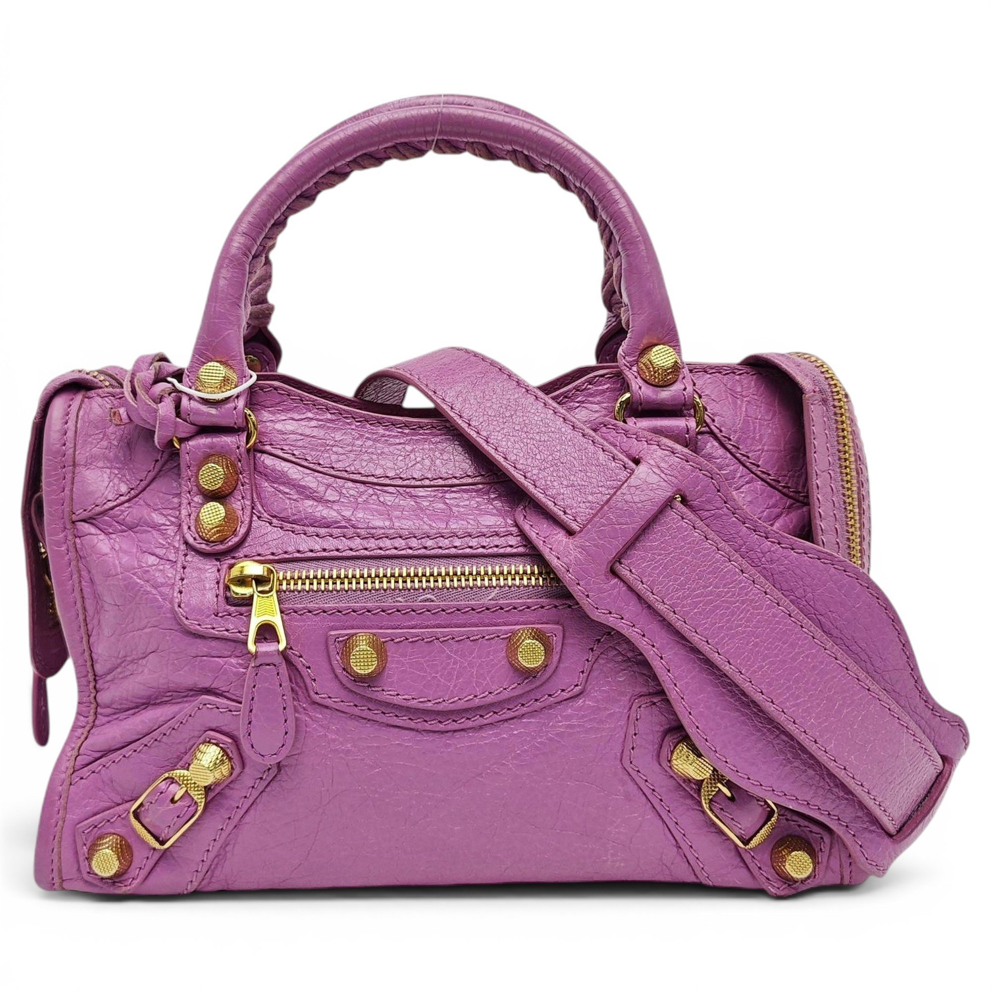 City leather handbag
