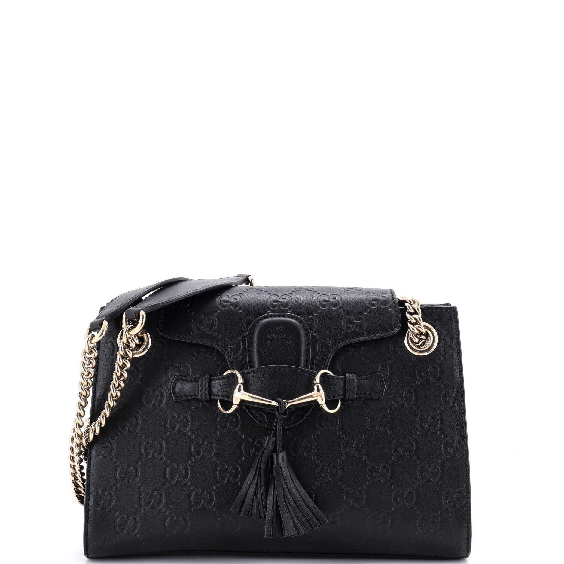 Emily Chain Flap Shoulder Bag Guccissima Leather Small
