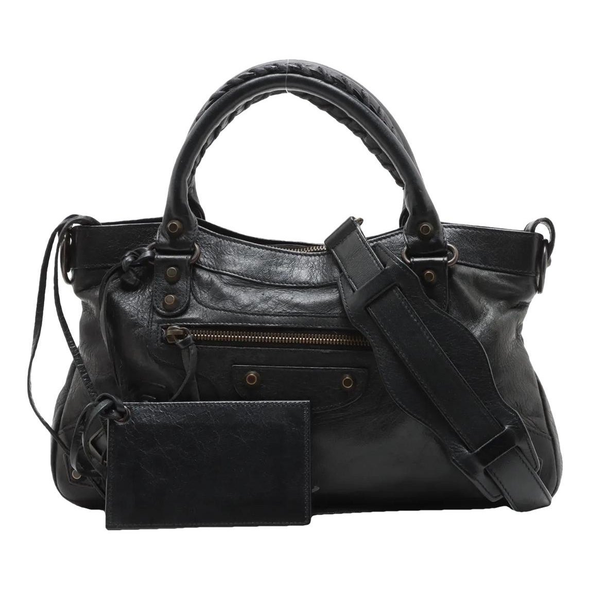 City leather handbag