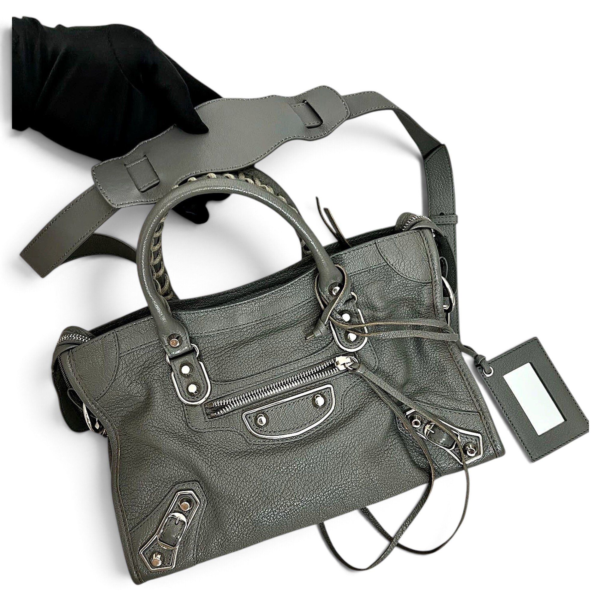 Classic Metalic leather handbag