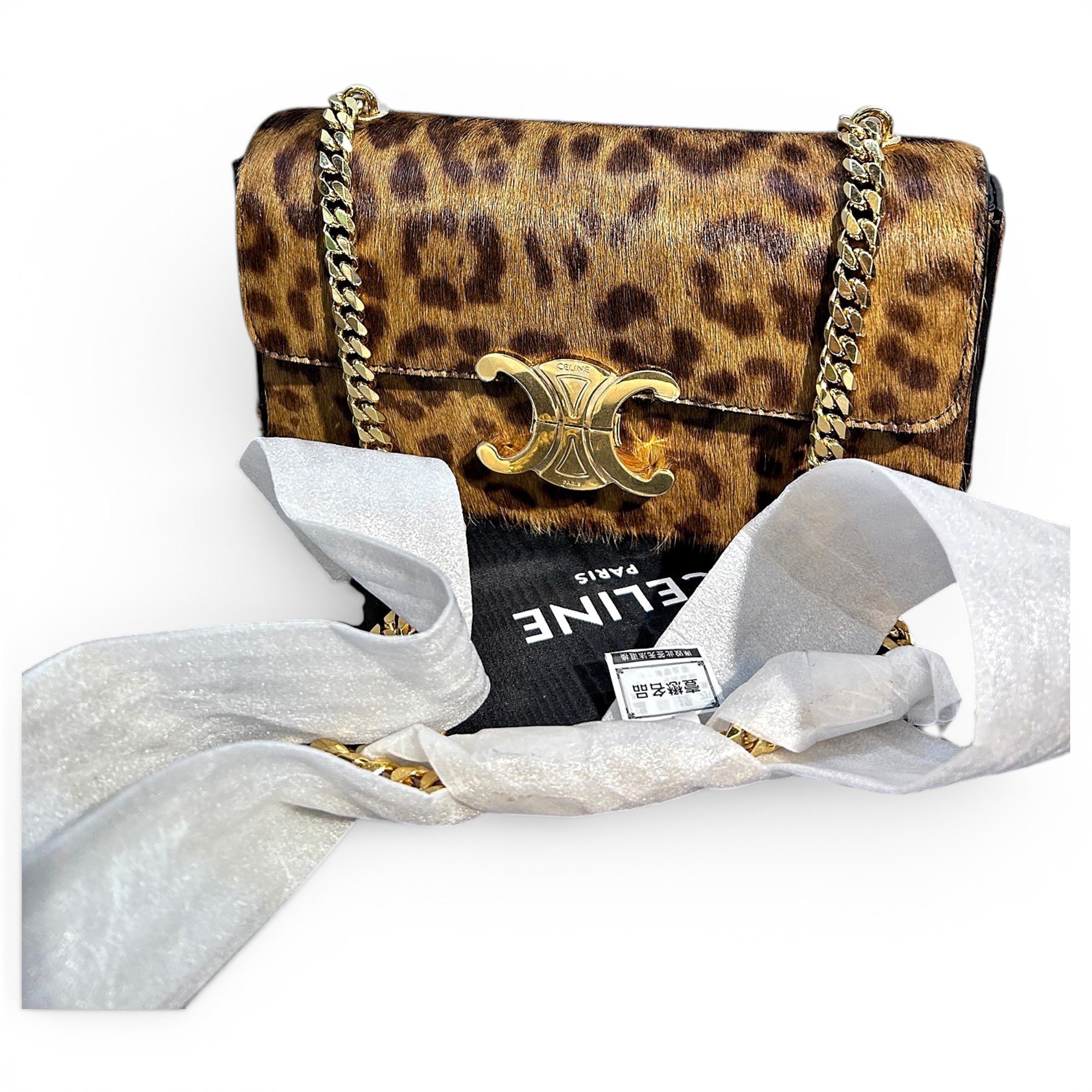 Triomphe pony-style calfskin handbag