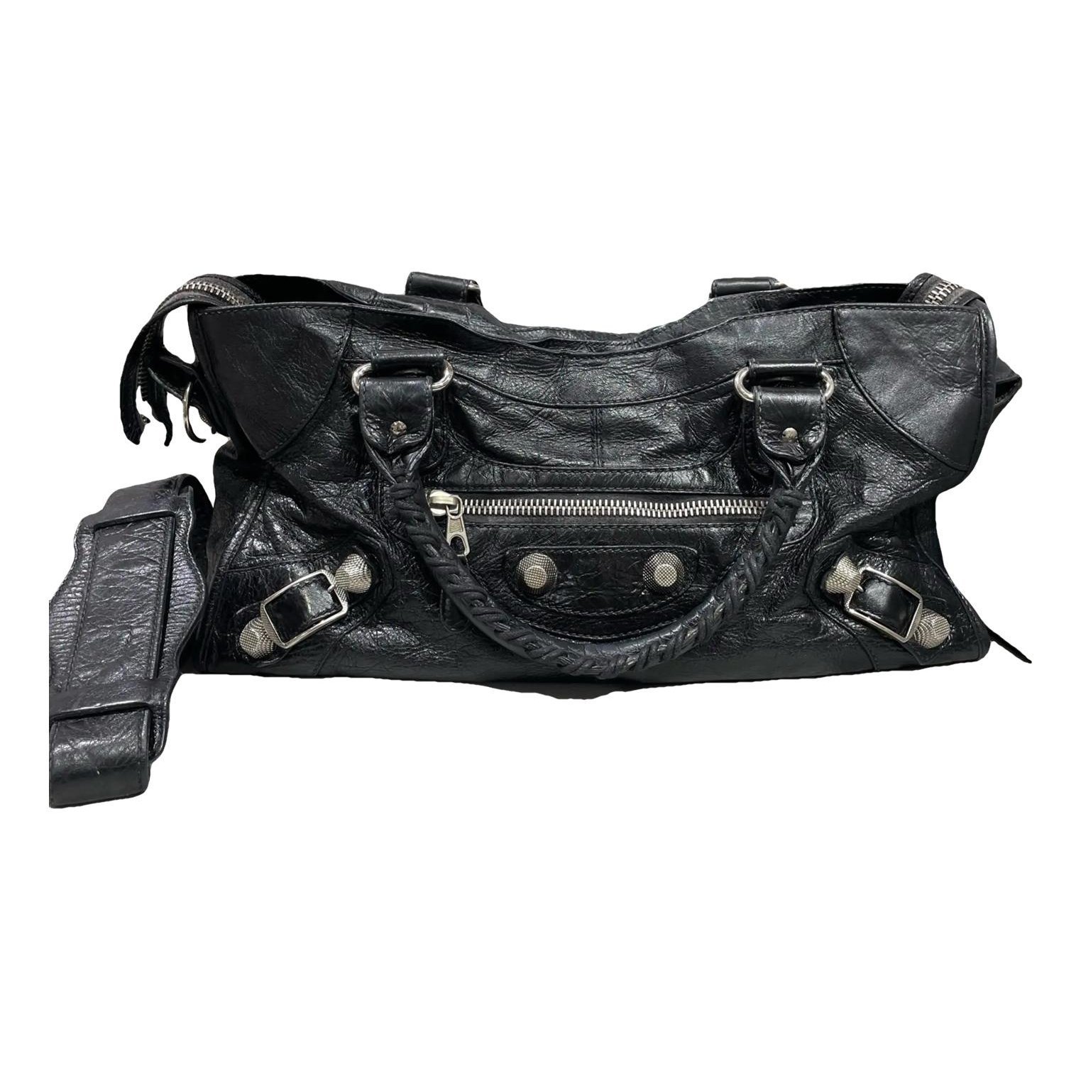 City leather handbag