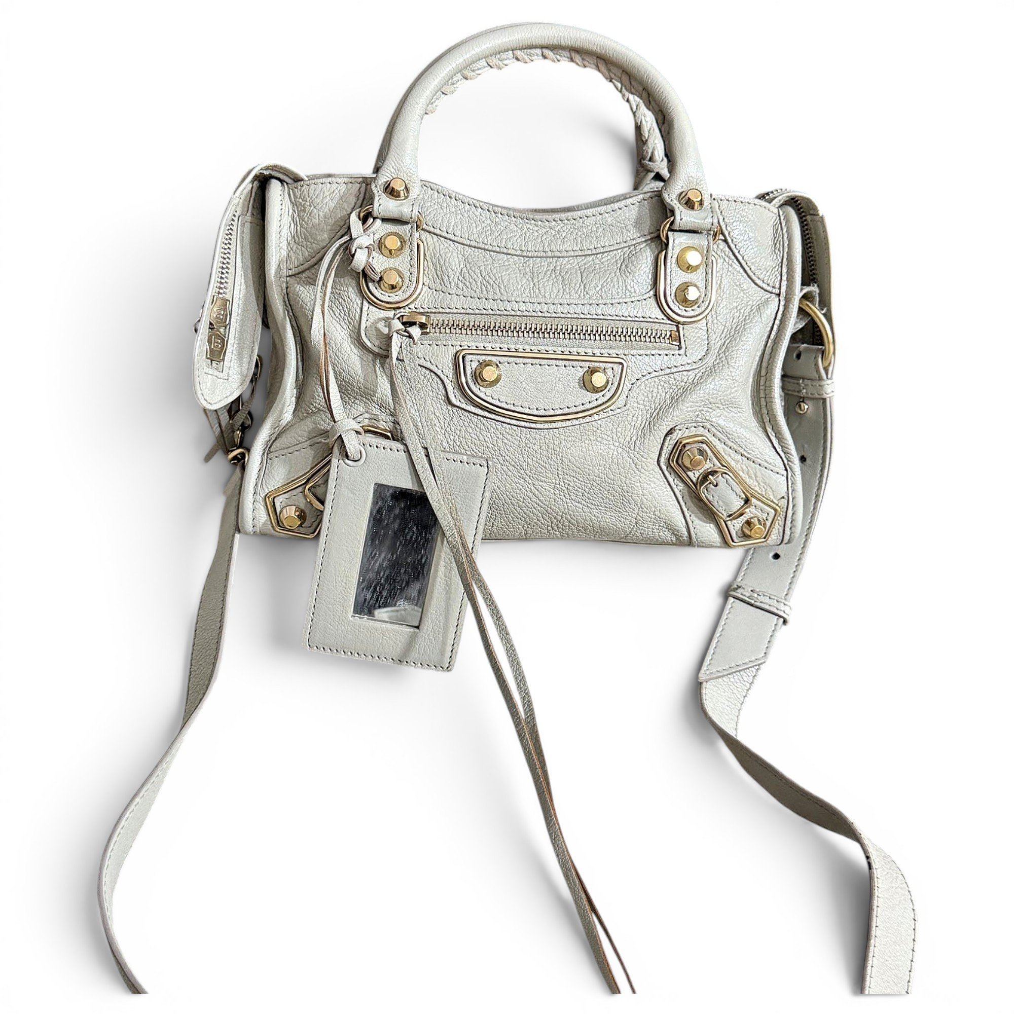 City leather handbag