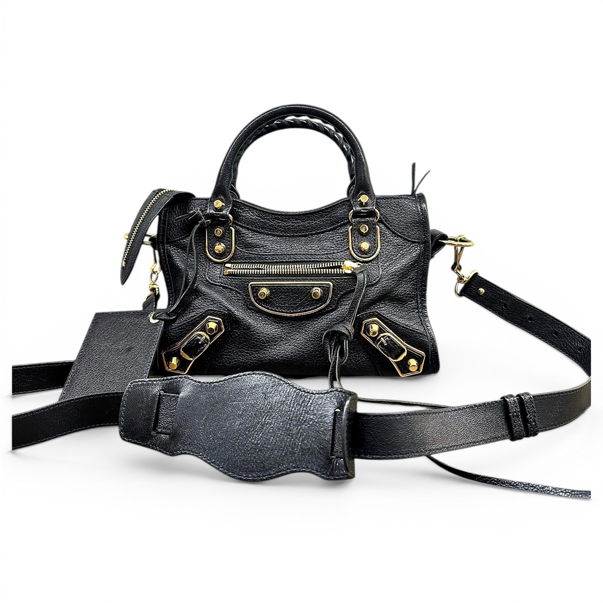 City leather handbag