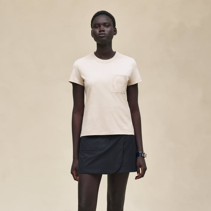 Beige Pierre d'Istrie Embroidered Pocket T-shirt