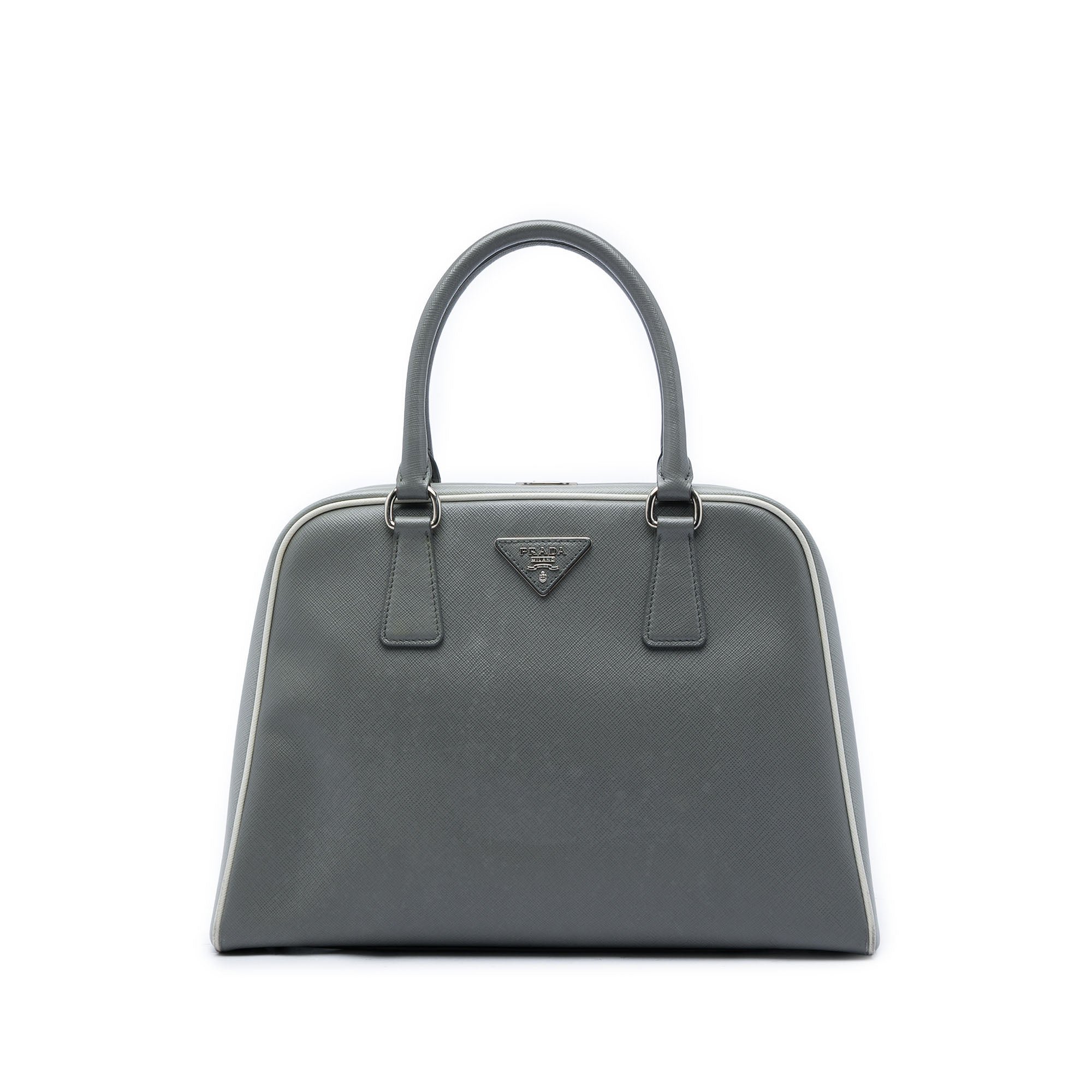 Pyramid leather handbag