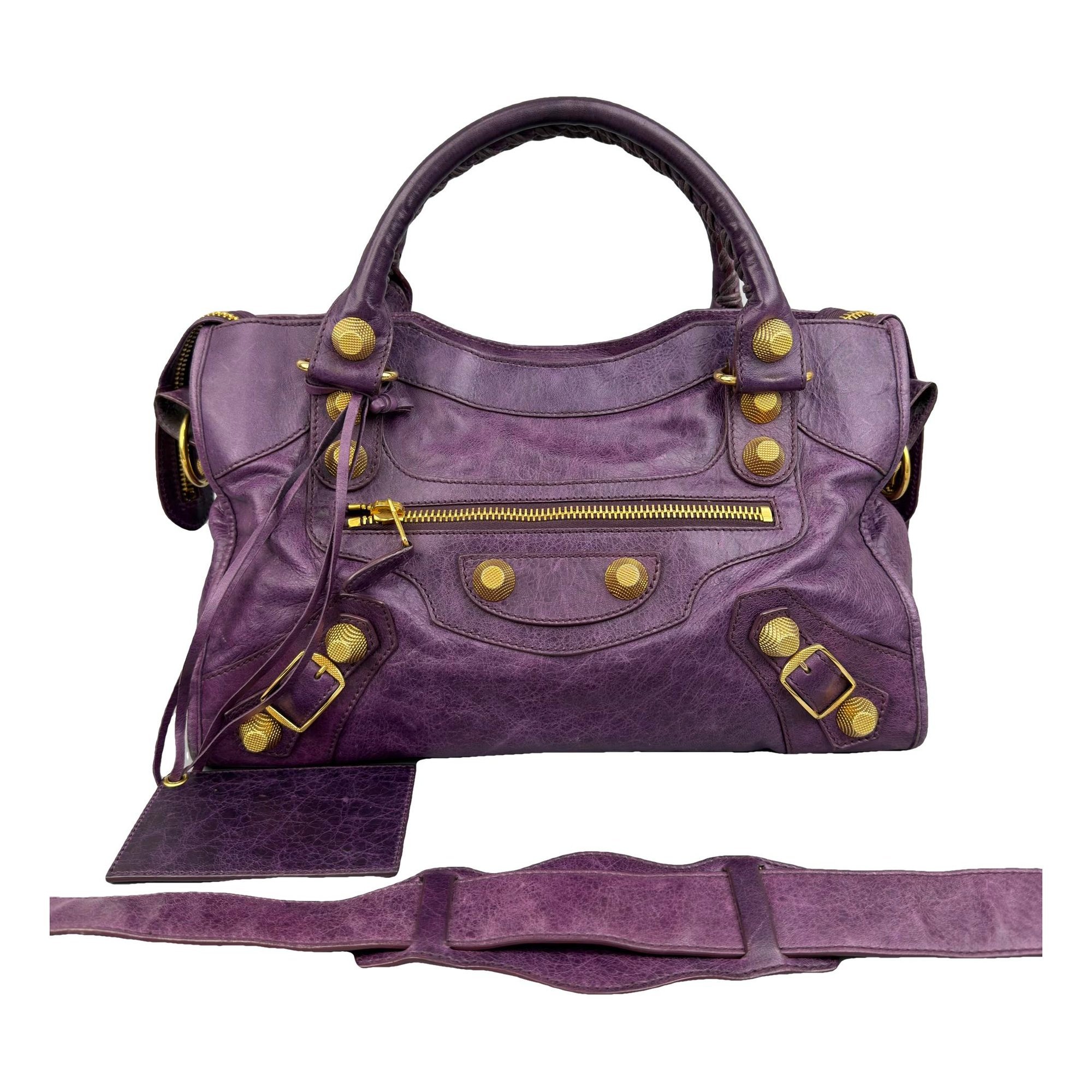 City leather handbag